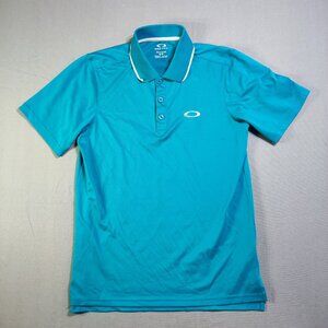 Oakley active wear golf polo shirt men's size S light blue short sleeve